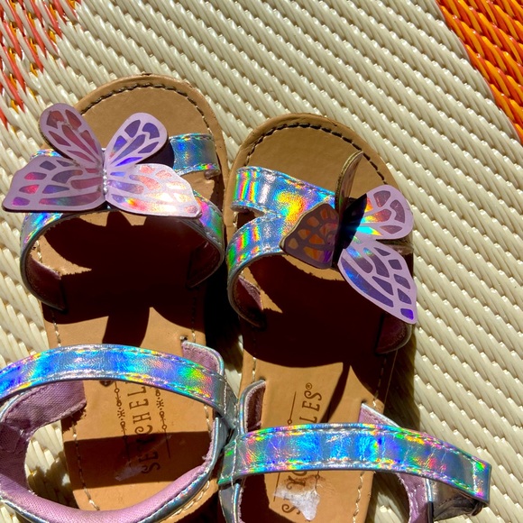 Butterfly Sandals Hologram Silver Toddler girl sz 7 - Picture 5 of 5